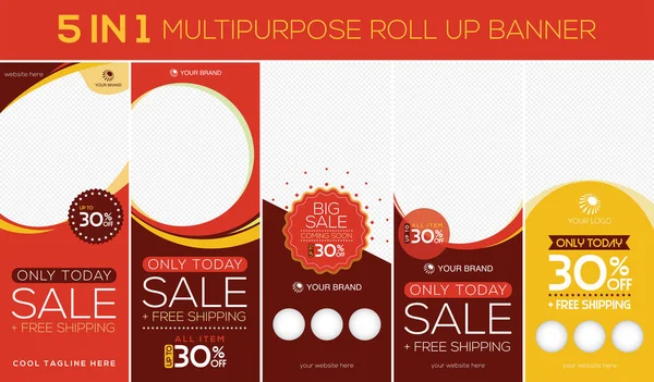 Multiuso Roll Banner Adequado Para Sua Promoção Exibição Produto — Vetor de Stock