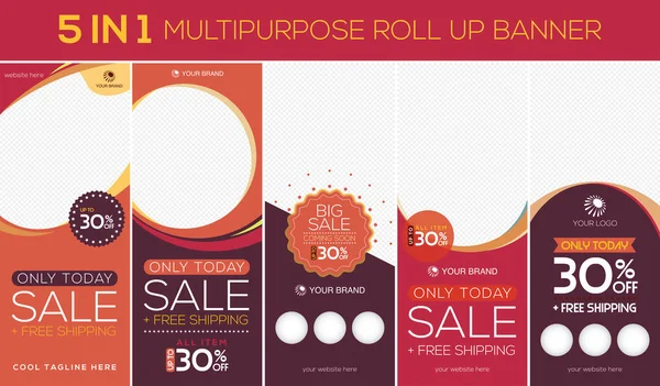 Multiuso Roll Banner Adequado Para Sua Promoção Exibição Produto — Vetor de Stock