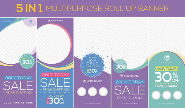 Multiuso Roll Banner Adequado Para Sua Promoção Exibição Produto — Vetor de Stock