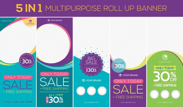 Multiuso Roll Banner Adequado Para Sua Promoção Exibição Produto — Vetor de Stock