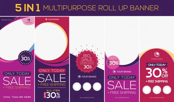 Multiuso Roll Banner Adequado Para Sua Promoção Exibição Produto — Vetor de Stock