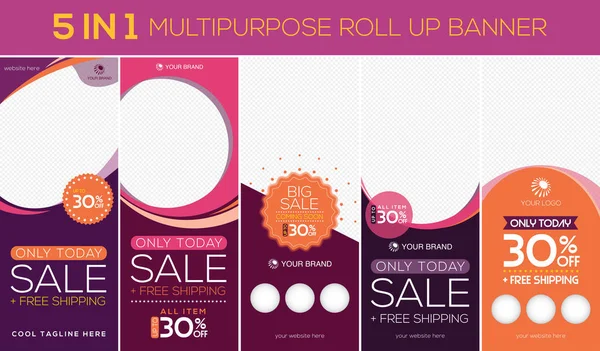 Multipurpose Roll Banner Suitable Your Promotion Product Display — Stock Vector