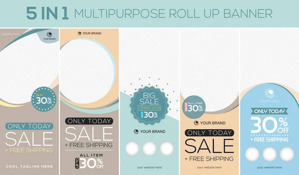 Multipurpose Roll Banner Suitable Your Promotion Product Display — Stock Vector