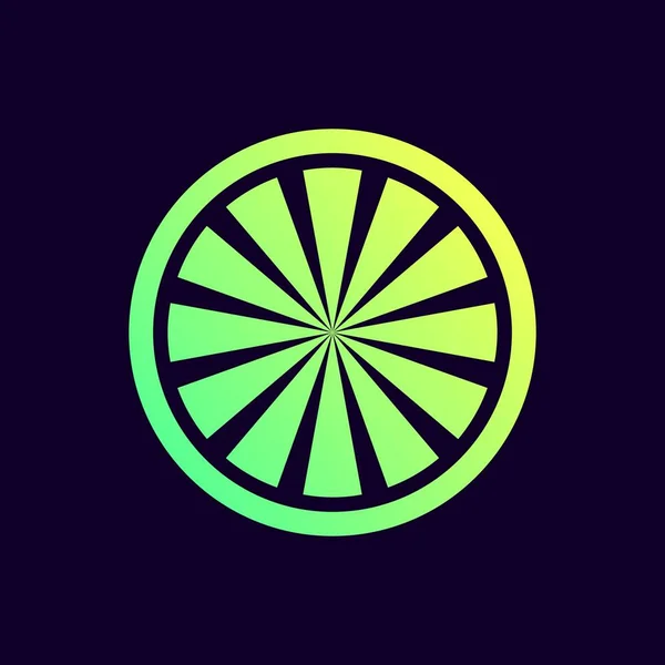 Lime slice icon. Vector illustration in flat minimalist style.