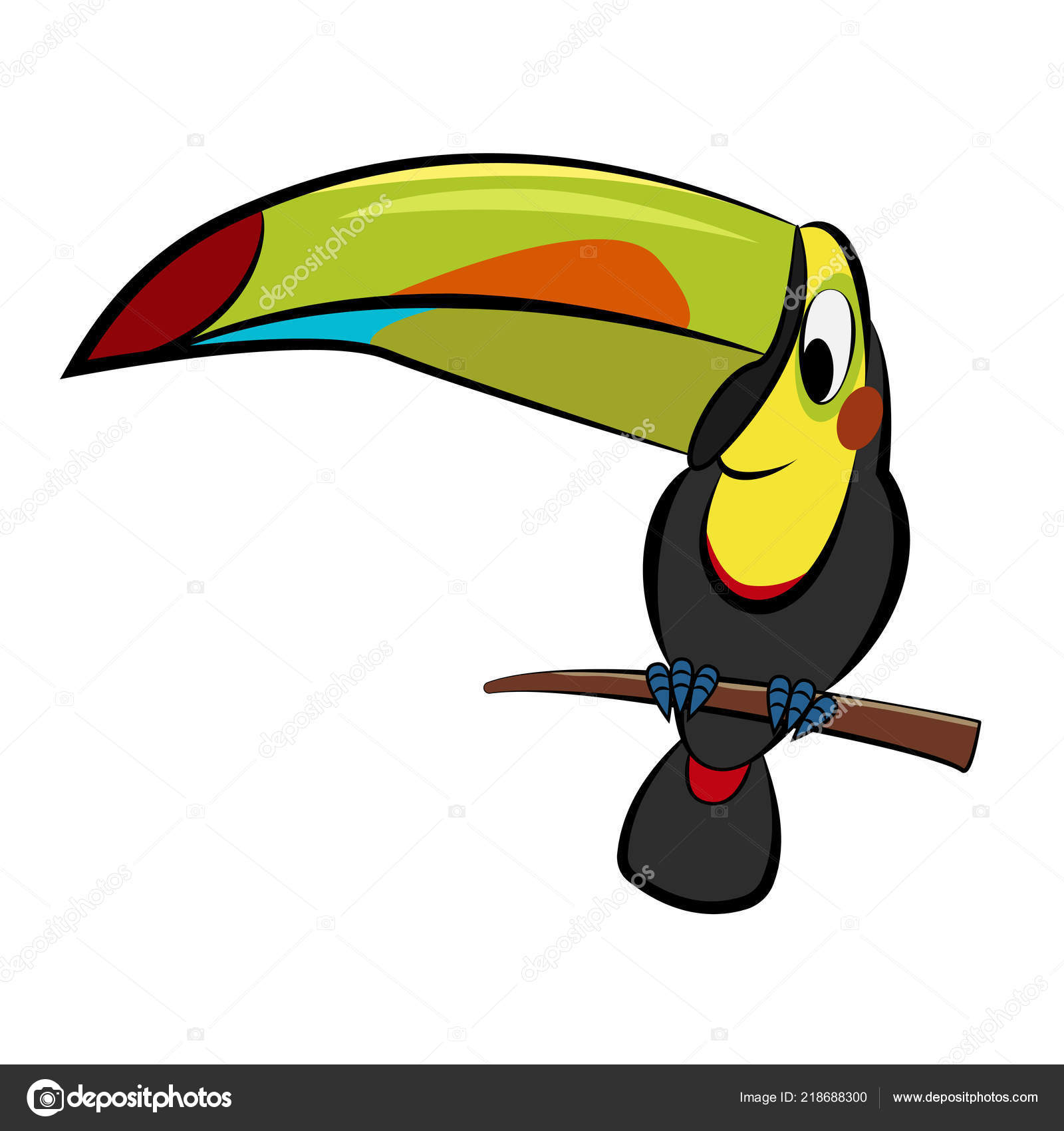 Cute Colorful Toucan Cartoon Vector Illustration Vector Image By C Stasique Vector Stock