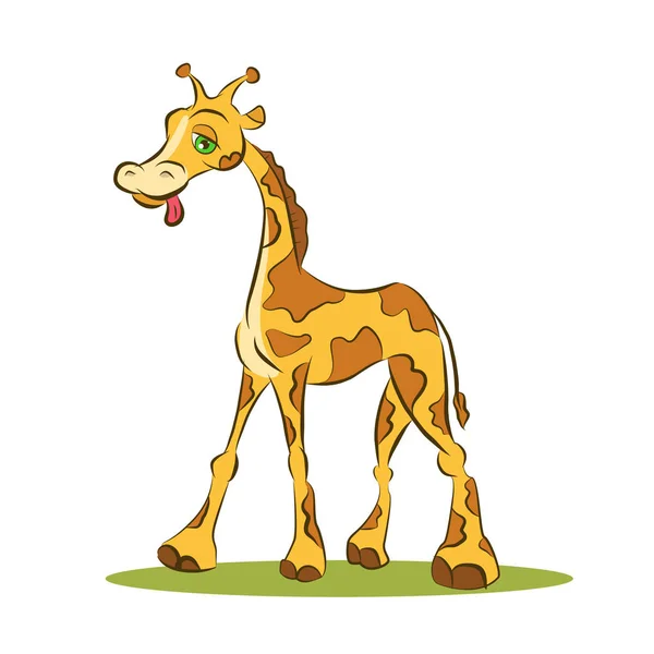 Funny Cartoon Giraffe Illustration — Stock Vector