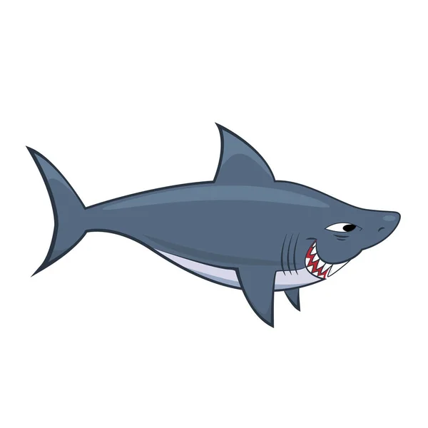 Cute Shark Cartoon Illustration — Stock Vector