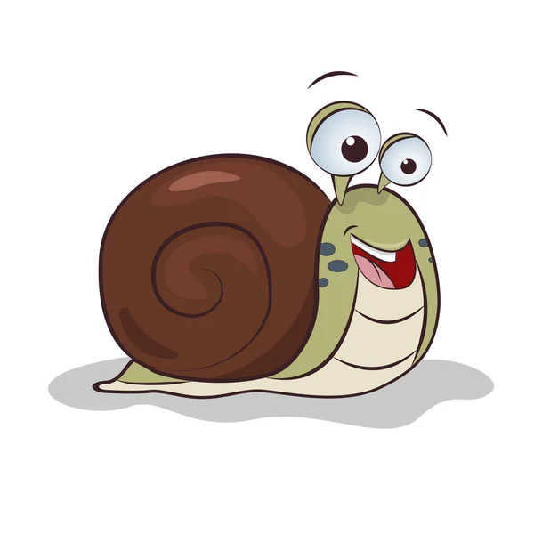 Funny Snail Illustration Vector Flat Character — Stock Vector