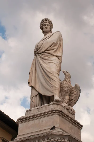 Monumento Dante Alighieri Piazza Santa Croce Florença Itália — Fotografia de Stock