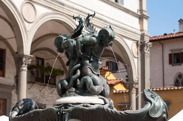 Pietro Καπουτσίνο Χάλκινο Συντριβάνι Γλύπτης Πλατεία Του Santissima Annunziata Στη — Φωτογραφία Αρχείου