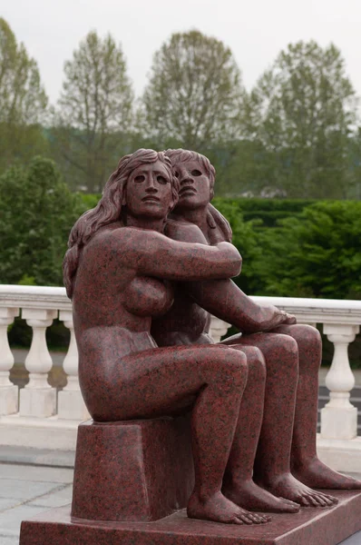 Modern statues park Venaria Turin, Italy. Royal gardens. Reggia di Venaria Reale. Italy