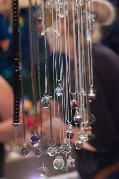 Glas Sieraden Juwelen Vintage Hangers Kettingen — Stockfoto