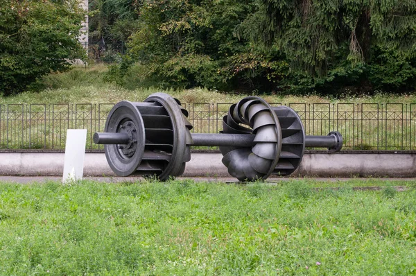 Trezzo Adda Italien Taccani Kraftwerk Fluss Adda Elektrische Turbine — Stockfoto