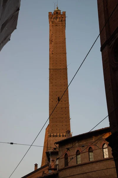 Torre Degli Asinelli Egy Általánosan Elfogadott Szimbólum Bologna Olaszország Tette — Stock Fotó