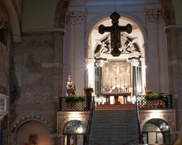 Belül Basilica Santo Stefano Bologna Néven Ismert Seven Egyházak Legjellemzőbb — Stock Fotó