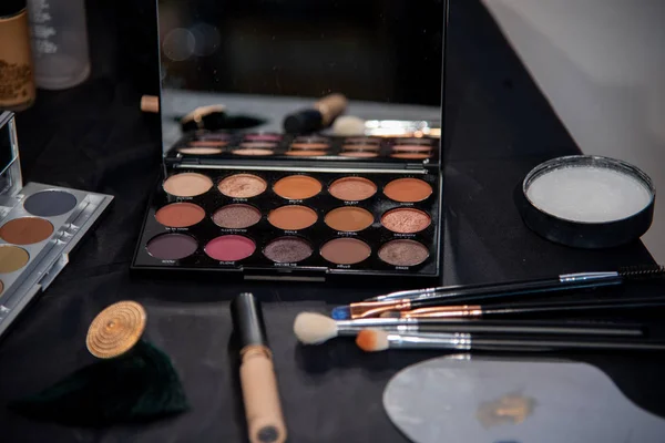 Make Artist Theme Various Makeup Products View Professional Cosmetics Set — ストック写真