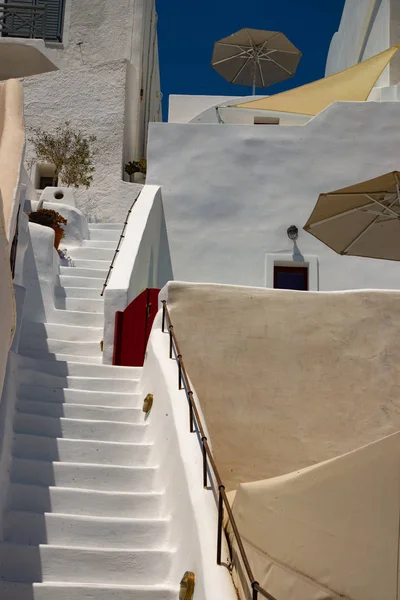 Typische Weiße Treppe Auf Der Insel Santorini Griechenland Verbindung Von — Stockfoto