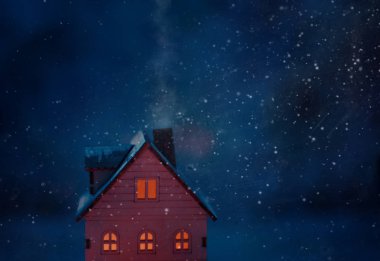 Minyatür Noel köyü sahne oyuncak ahşap ev