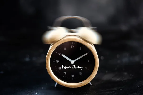 Siyah Cuma satış söz retro çalar saat — Stok fotoğraf