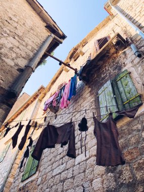 Güzel dar sokaklar eski şehrin Kotor, Karadağ.