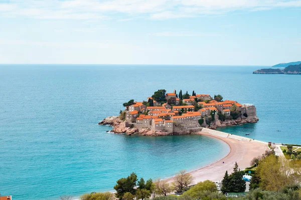 Sveti Stefan, Szent István-sziget, Montenegró — Stock Fotó