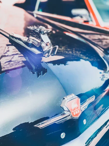 Fragment of red retro car — Stock Photo, Image