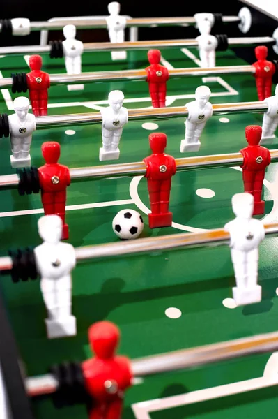 Foosball table soccer sport team football players — Stock Photo, Image