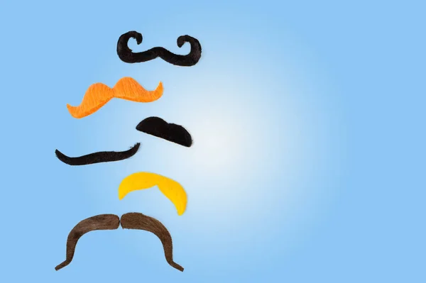 Top view different types and shapes of mustaches — Stock Photo, Image