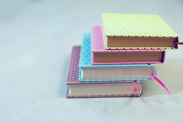 Stack of note-books Personal diary back to school — Stock Photo, Image