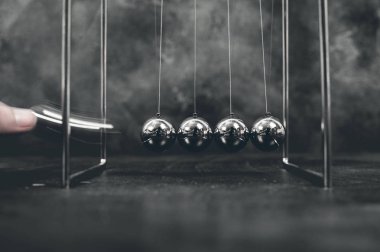 Newton cradle pendulums kinetic balls clipart