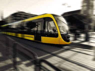 Budapeşte, Macaristan için sarı modern tramvay