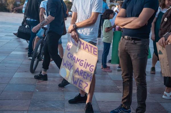 Fridaysforfuture demonstration in to raise awareness for climate change — Stock Photo, Image