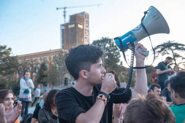 Fridaysforfuture demonstráció felhívni a figyelmet az éghajlatváltozásra — Stock Fotó