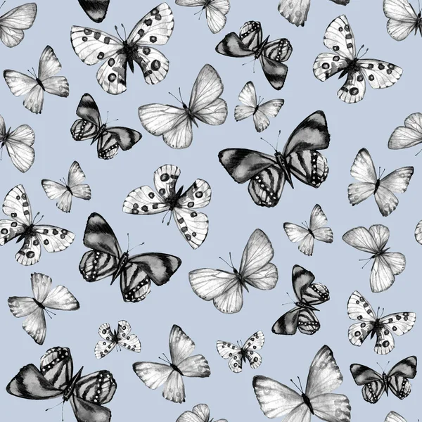 Aquarell Schmetterling Nahtlose Muster Handgezeichnete Textur — Stockfoto
