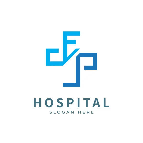 初期文字と健康のロゴEl Lのロゴデザインコンセプト 医療ヘルスケアロゴデザインテンプレート — ストックベクタ