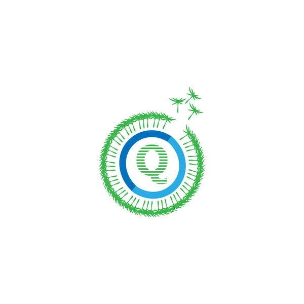 Vettore Modello Logo Dente Leone — Vettoriale Stock