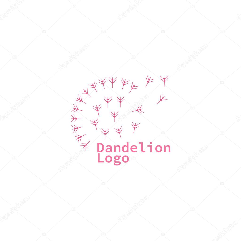 Dandelion logo template vector