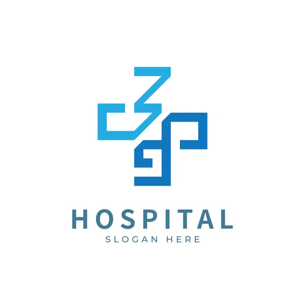 Health logo with initial letter logo designs concept. Hospital modern logo. Vector illustration