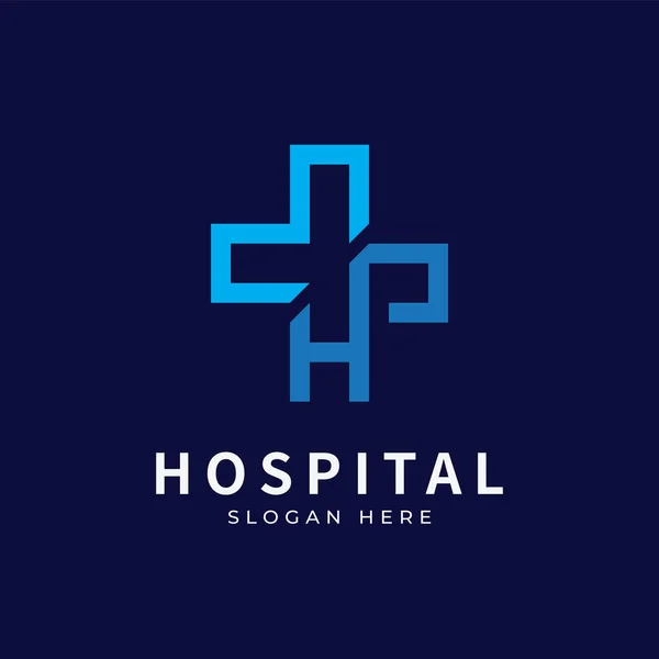 Krankenhaus Logo Mit Anfangsbuchstaben Logo Entwirft Konzept — Stockvektor