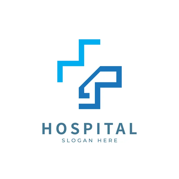 Krankenhaus Logo Mit Anfangsbuchstaben Logo Entwirft Konzept Vorlage Für Das — Stockvektor