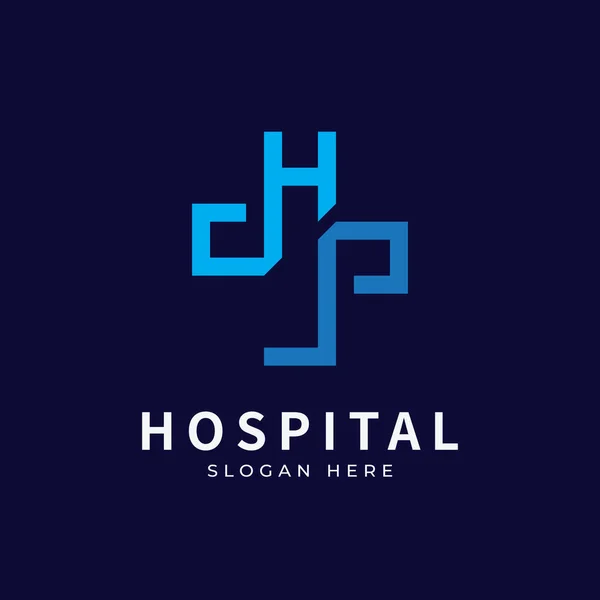 Krankenhaus Logo Mit Anfangsbuchstaben Design Konzept Vorlage Für Das Logo — Stockvektor