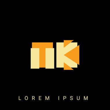 Modern yaratıcı logo. Siyah Arkaplan ile İlk Logo Tasarımları.