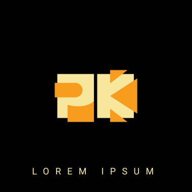 Modern yaratıcı logo. Siyah Arkaplan ile İlk Logo Tasarımları.