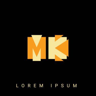 Modern yaratıcı logo. Siyah Arkaplan ile İlk Logo Tasarımları.