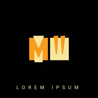 Modern yaratıcı logo. Siyah Arkaplan ile İlk Logo Tasarımları.