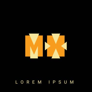 Modern yaratıcı logo. Siyah Arkaplan ile İlk Logo Tasarımları.