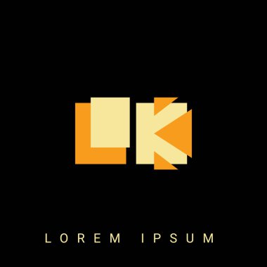 Modern yaratıcı logo. Siyah Arkaplan ile İlk Logo Tasarımları.