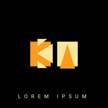 Modern yaratıcı logo. Siyah Arkaplan ile İlk Logo Tasarımları.