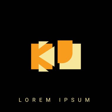 Modern yaratıcı logo. Siyah Arkaplan ile İlk Logo Tasarımları.