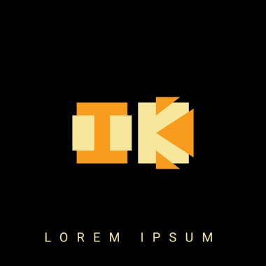 Modern yaratıcı logo. Siyah Arkaplan ile İlk Logo Tasarımları.